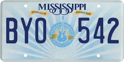 MS license plate BYO542