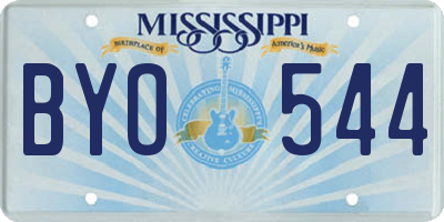 MS license plate BYO544