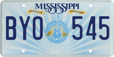 MS license plate BYO545