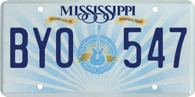 MS license plate BYO547