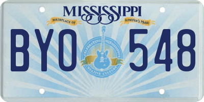 MS license plate BYO548