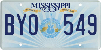 MS license plate BYO549