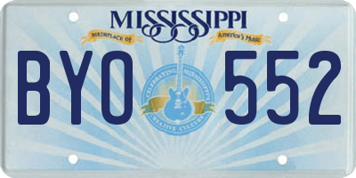 MS license plate BYO552