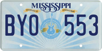 MS license plate BYO553