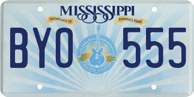 MS license plate BYO555