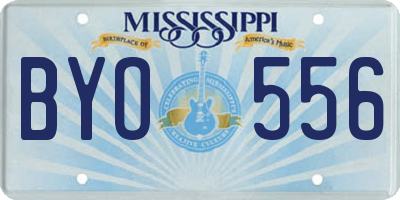 MS license plate BYO556
