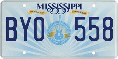 MS license plate BYO558