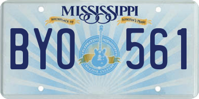 MS license plate BYO561
