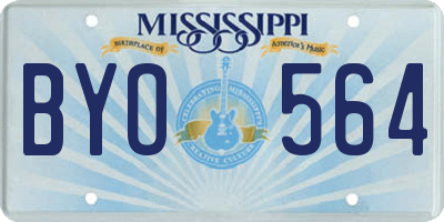MS license plate BYO564