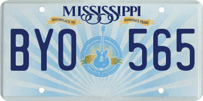 MS license plate BYO565