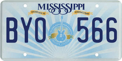 MS license plate BYO566