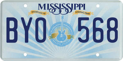 MS license plate BYO568