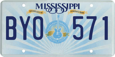 MS license plate BYO571