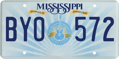 MS license plate BYO572