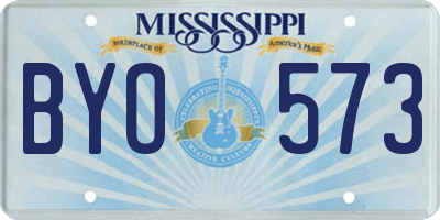 MS license plate BYO573