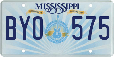 MS license plate BYO575