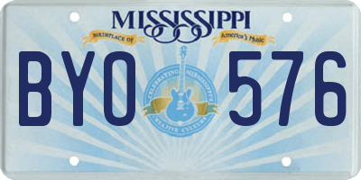 MS license plate BYO576