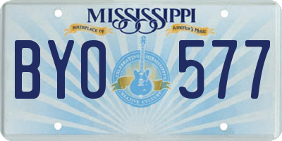 MS license plate BYO577