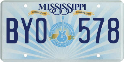 MS license plate BYO578