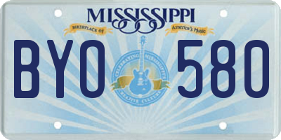 MS license plate BYO580