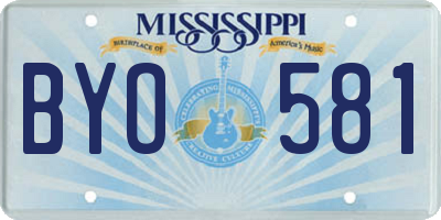 MS license plate BYO581