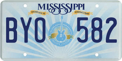 MS license plate BYO582