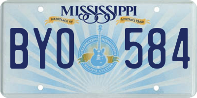 MS license plate BYO584
