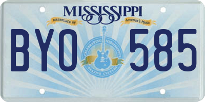 MS license plate BYO585