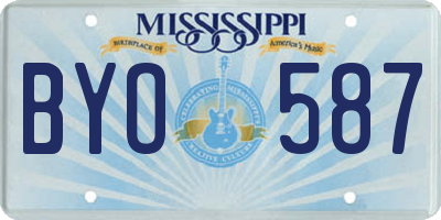 MS license plate BYO587