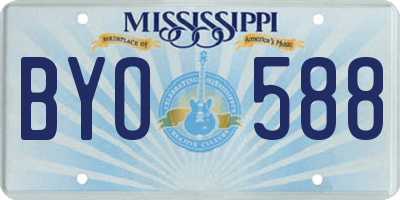 MS license plate BYO588