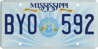 MS license plate BYO592