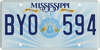MS license plate BYO594