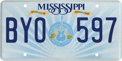 MS license plate BYO597