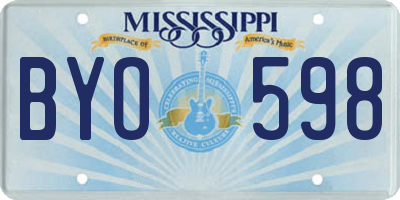 MS license plate BYO598