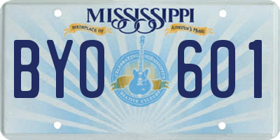 MS license plate BYO601
