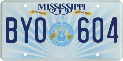 MS license plate BYO604