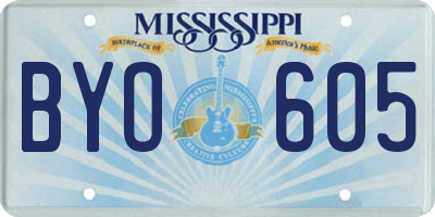 MS license plate BYO605