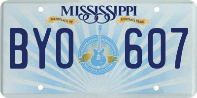 MS license plate BYO607