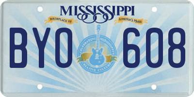 MS license plate BYO608