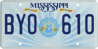 MS license plate BYO610