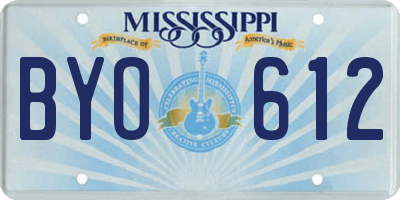 MS license plate BYO612