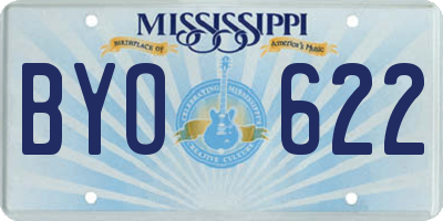 MS license plate BYO622