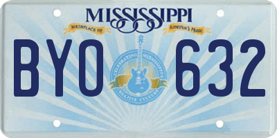 MS license plate BYO632