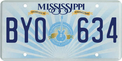 MS license plate BYO634