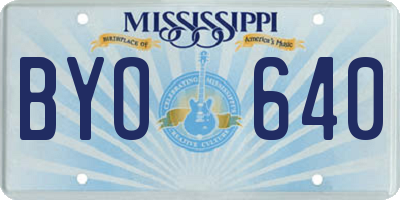 MS license plate BYO640