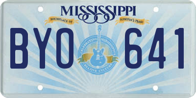 MS license plate BYO641