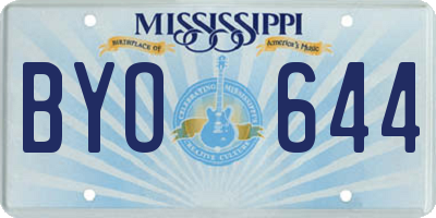 MS license plate BYO644