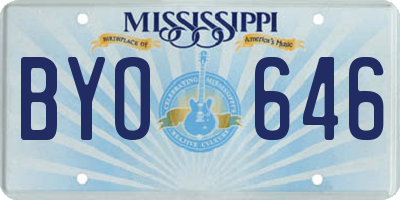 MS license plate BYO646