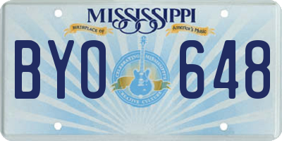 MS license plate BYO648