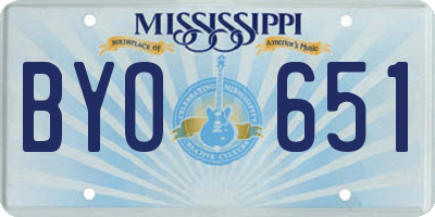 MS license plate BYO651